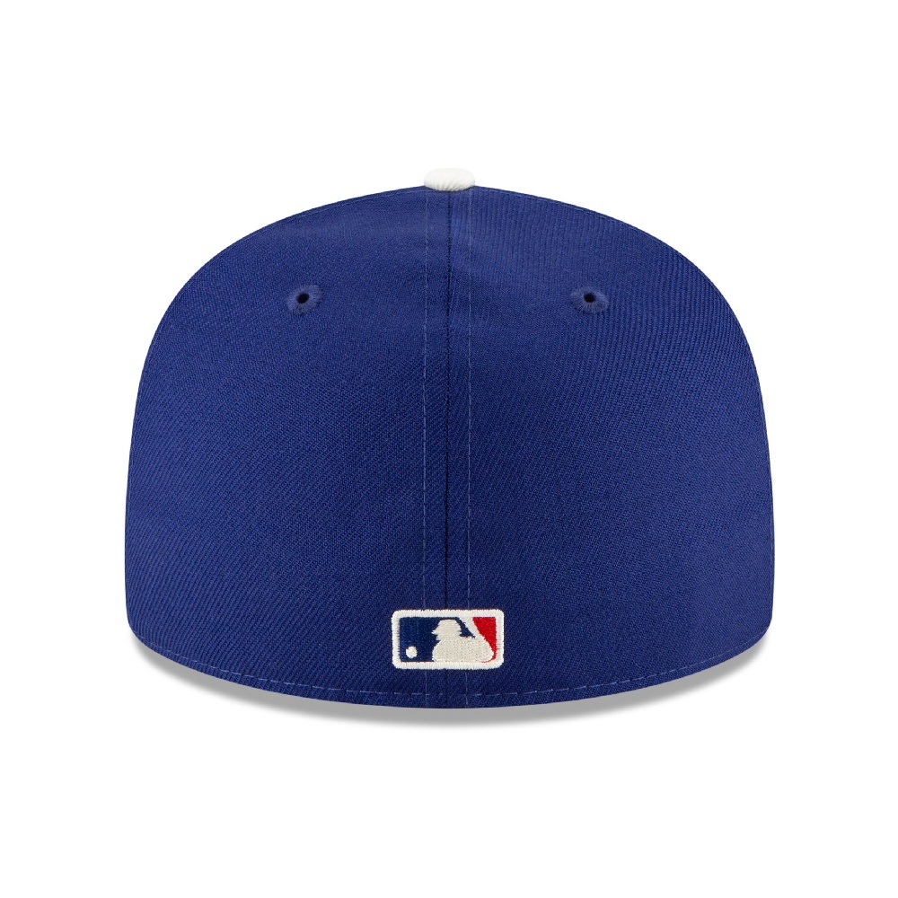 Fear of God MLB New Era Royal 59FIFTY Cap - Blue, 59FIFTY style, and any notable features to assist those who rely on text descriptions for visual content.