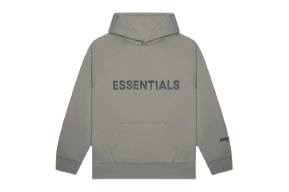 Grey Essentials Hoodie for Unisex, color, design details, and unisex nature to assist those relying on text descriptions for visual content.