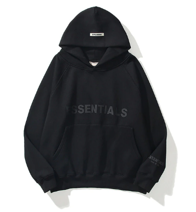 Black Essentials Hoodies